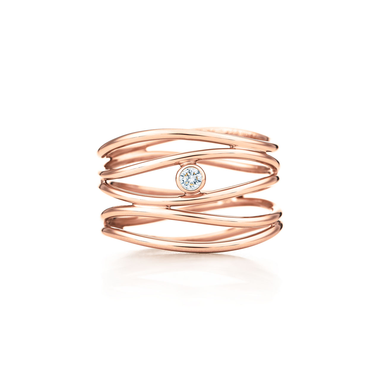 Wave Five-row Diamond Ring 