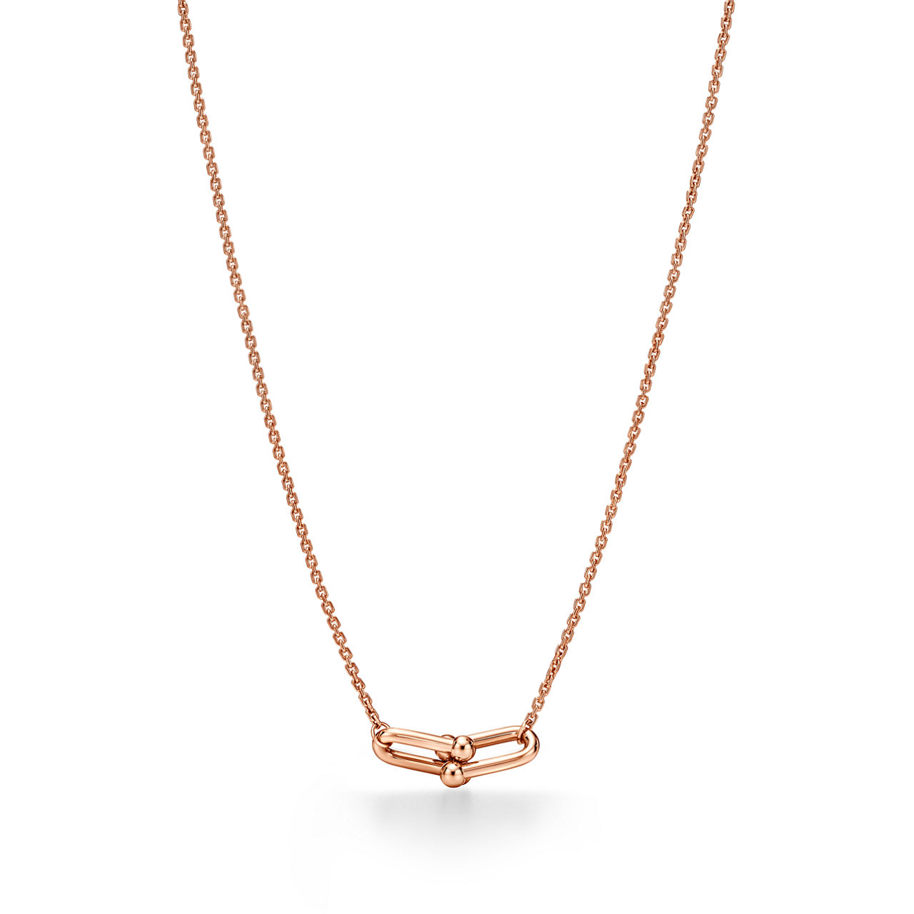 Small Double Link Pendant in Rose Gold