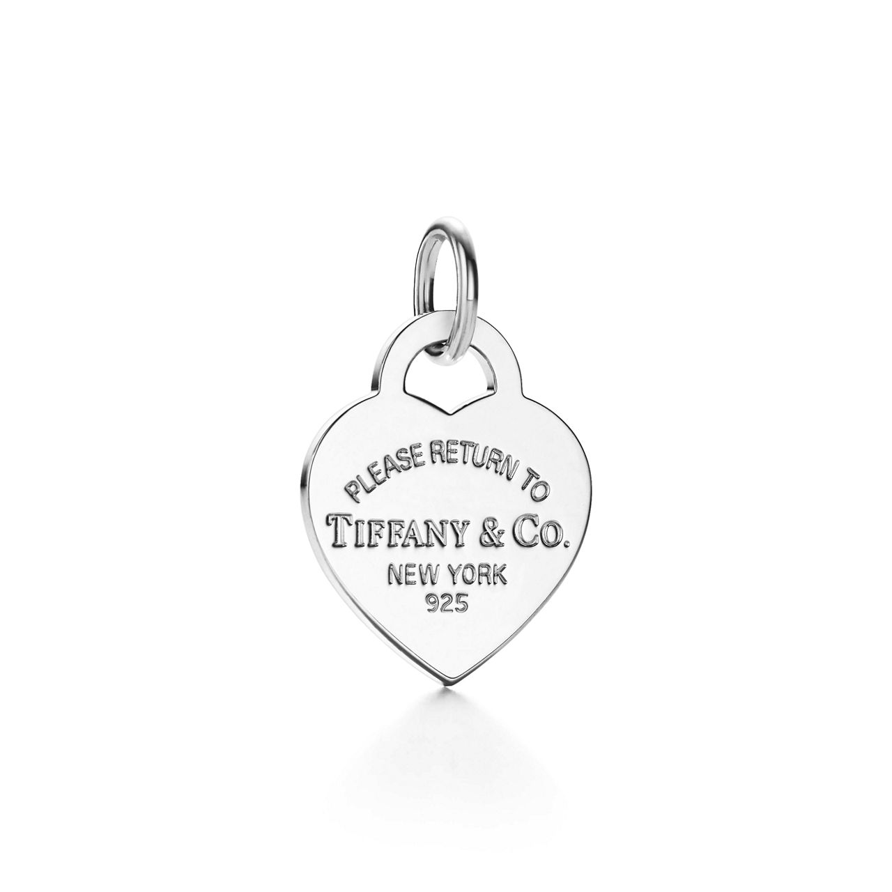 Heart Tag Charm in Silver, Medium