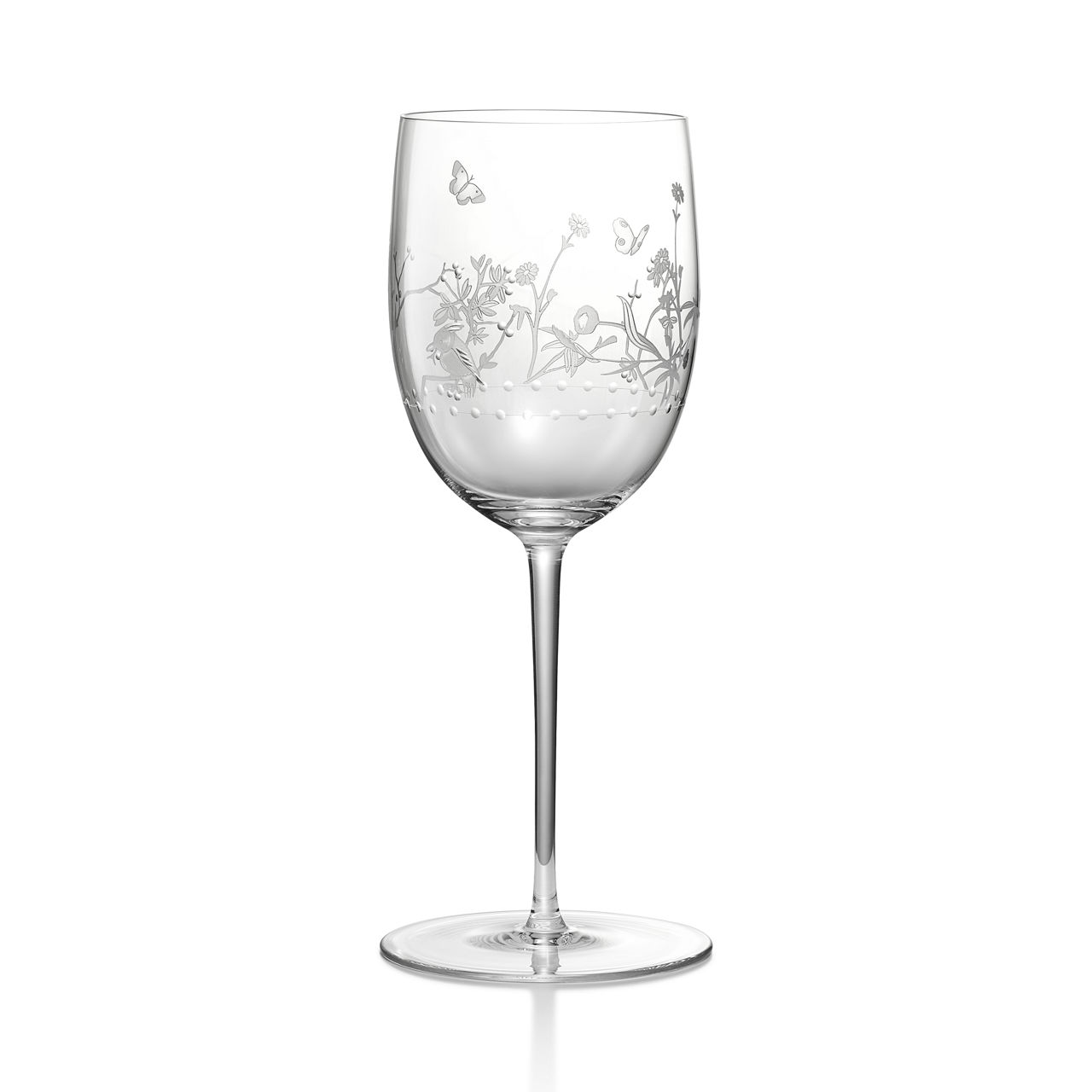 White Wine Glass in Hand-etched Glass