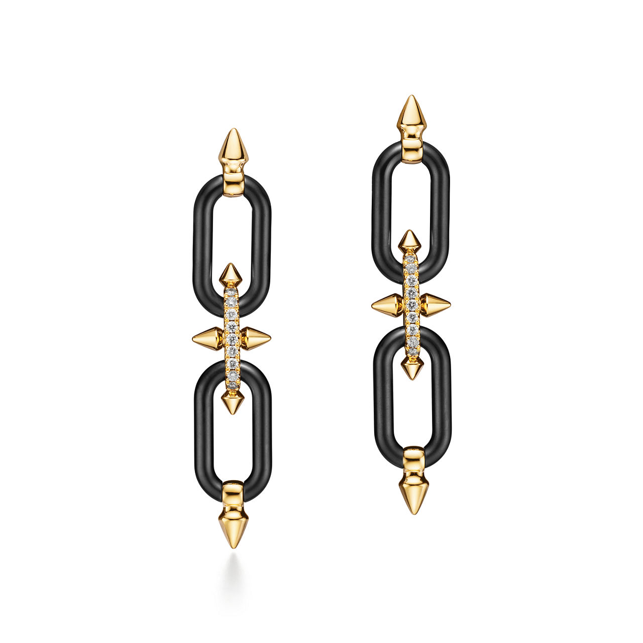 Earrings in Titanium, Gold and Diamonds