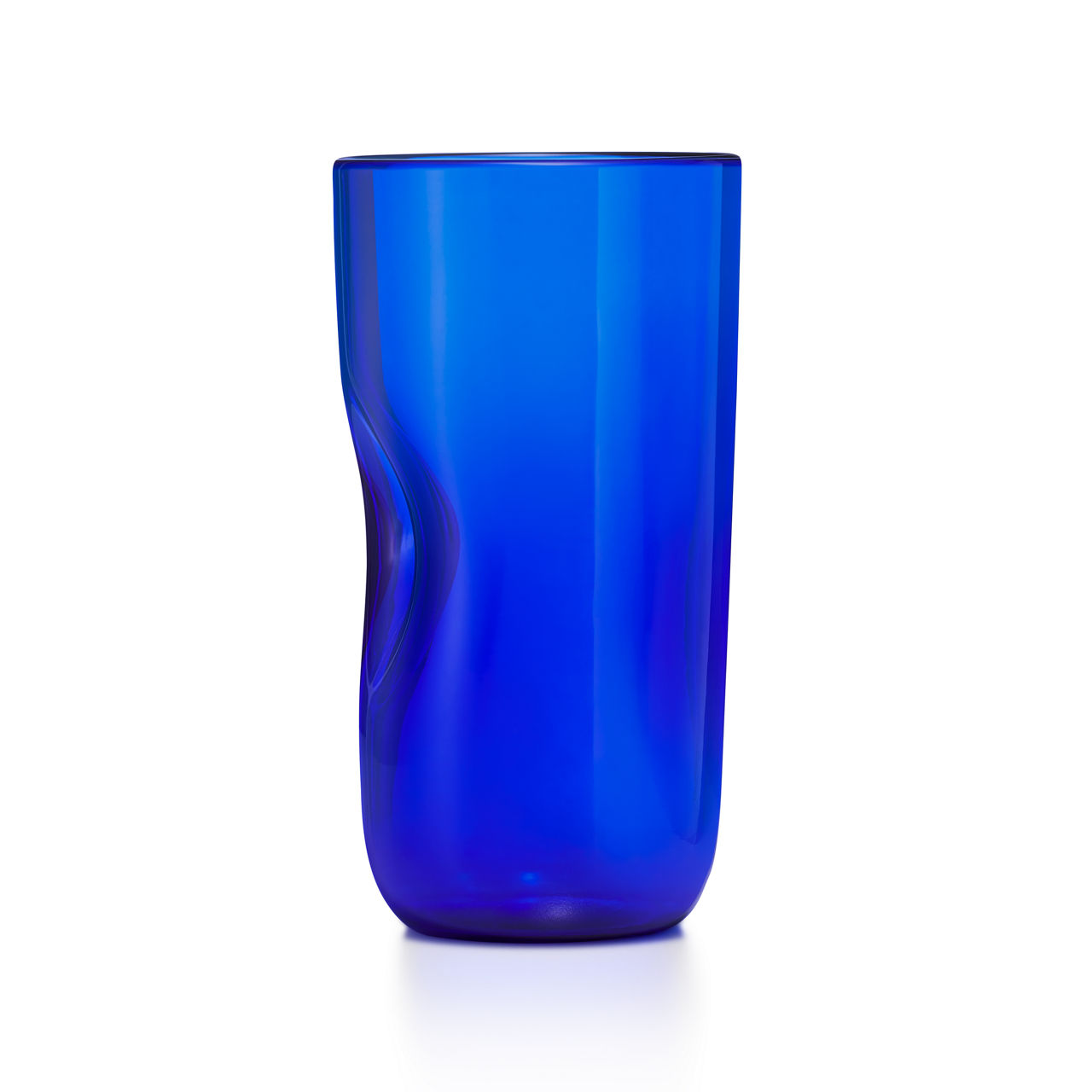 Thumbprint Tumbler in Handmade, Mouth-blown Cobalt Venetian Glass