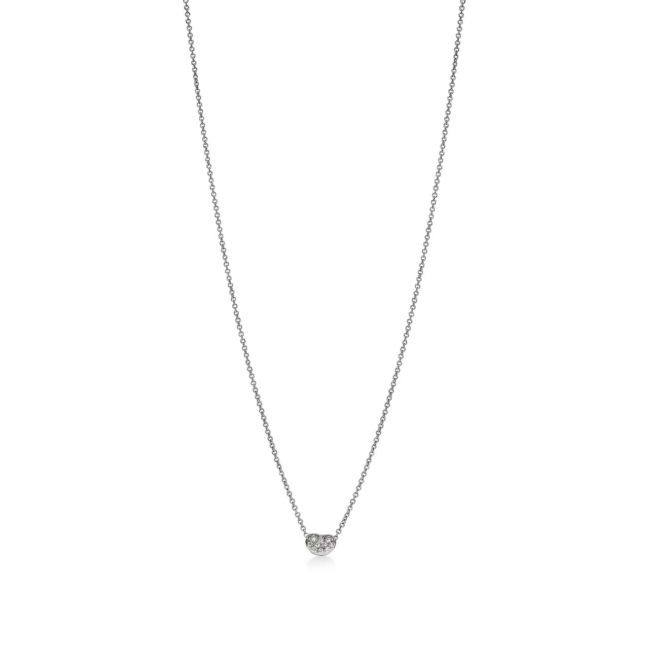 Bean design Pendant in Platinum with Diamonds
