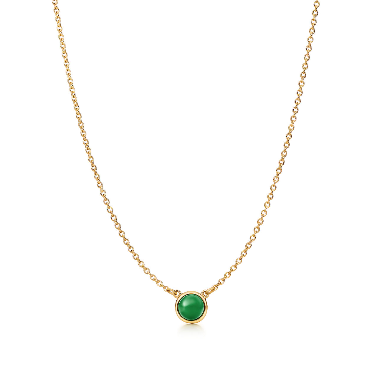 Color by the Yard Pendant  in Yellow Gold with Green Nephrite Jade