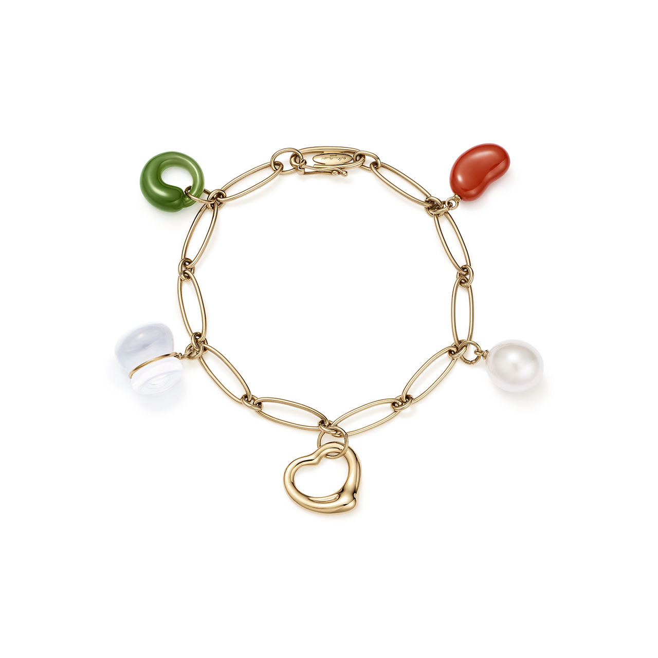 Five-stone Charm Bracelet in Yellow Gold