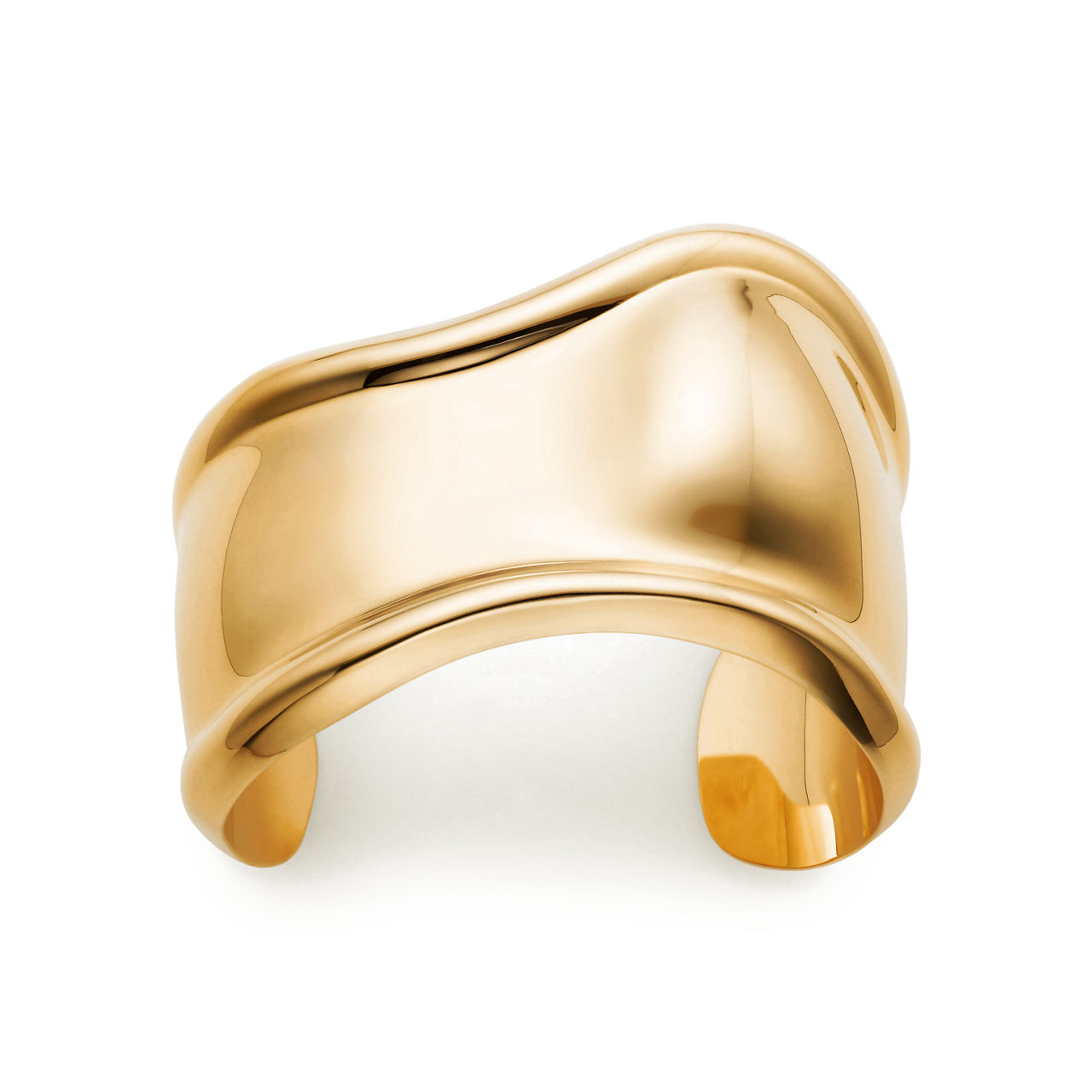 Small Bone Cuff in Yellow Gold, 43 mm Wide