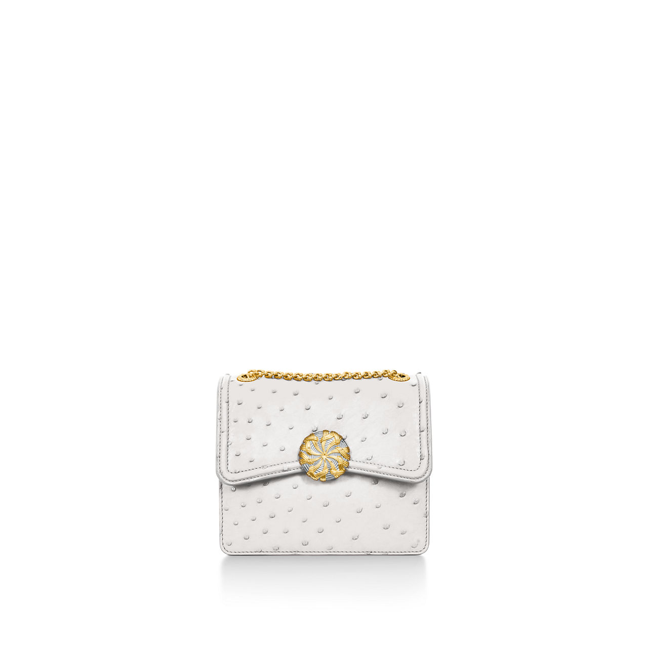 Medium Ribbons Shoulder Bag in Ostrich Leather