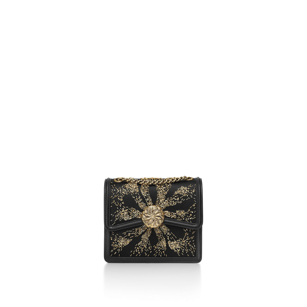 Medium Ribbons Shoulder Bag in Beaded Satin