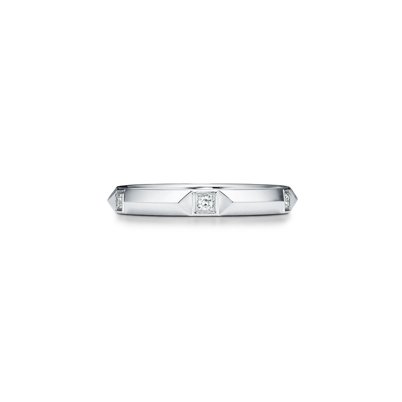 Band Ring in Platinum with Diamonds, 2.5 mm Wide
