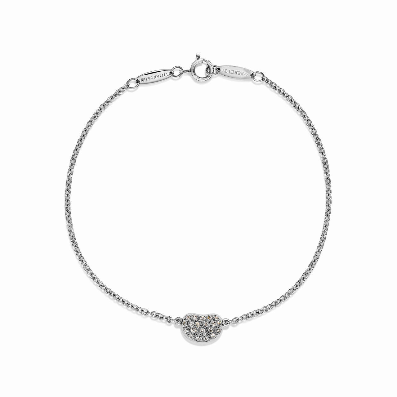 Bean design Bracelet in Platinum with Diamonds