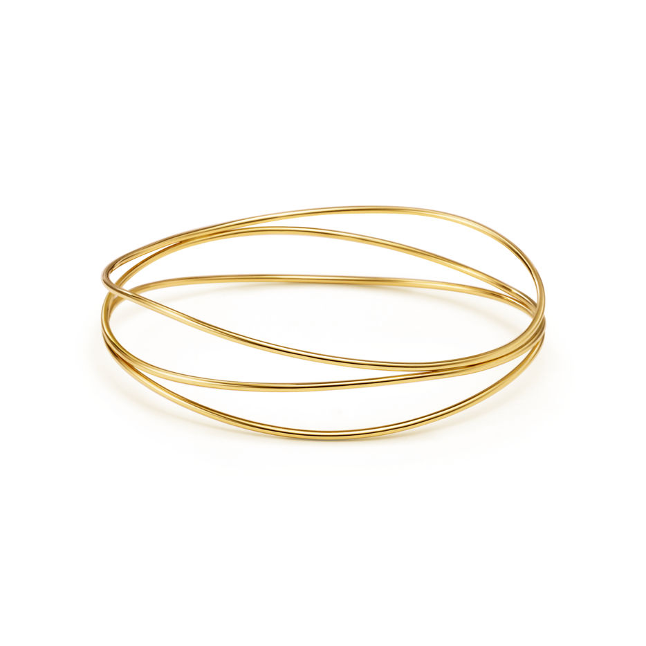 Wave Three-row Bangle 