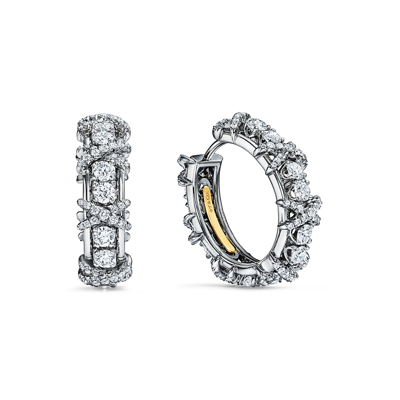 Earrings in Platinum with Diamonds