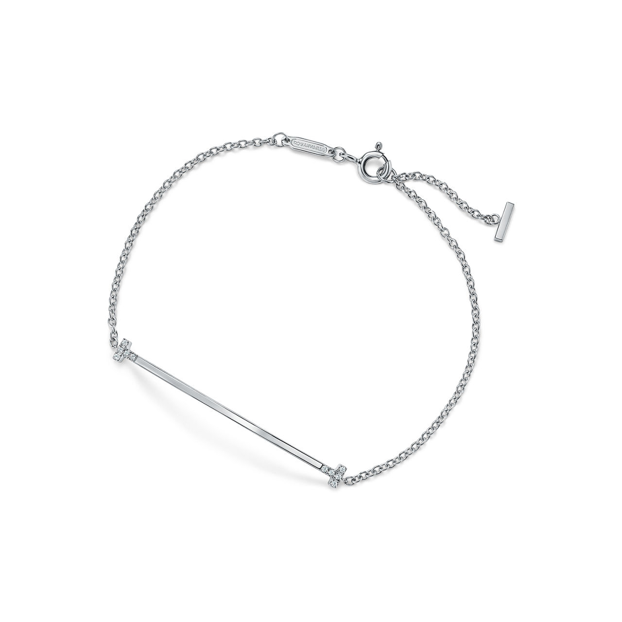 Smile Small Bracelet in White Gold with Diamonds