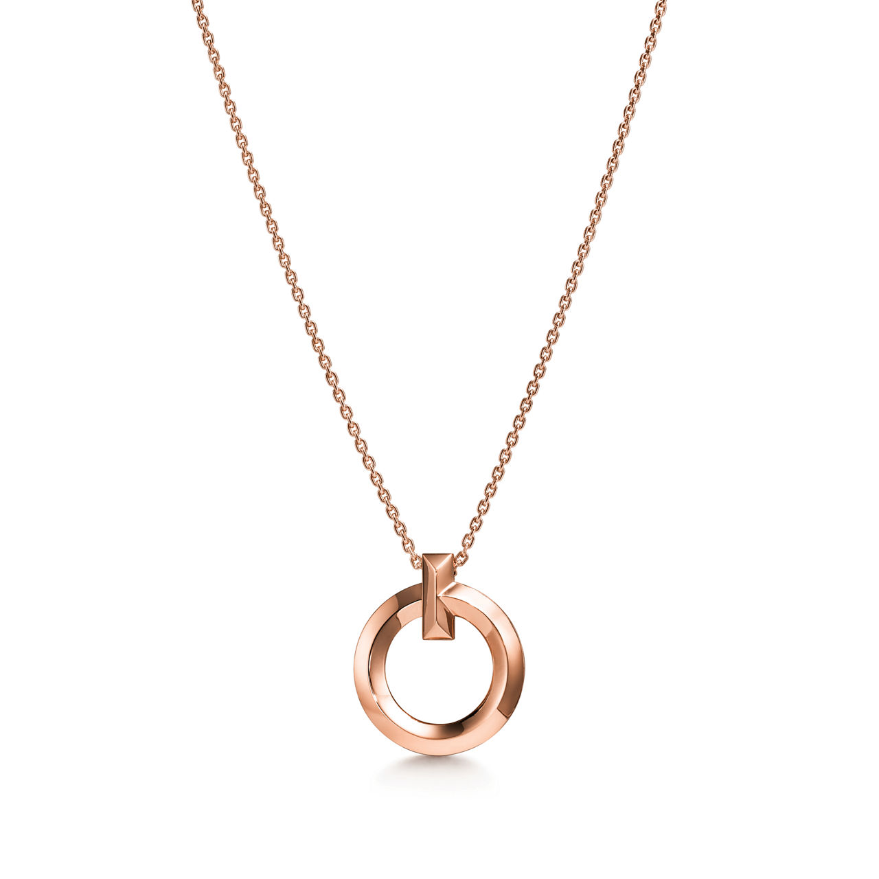 T1 Circle Pendant in Rose Gold, Small