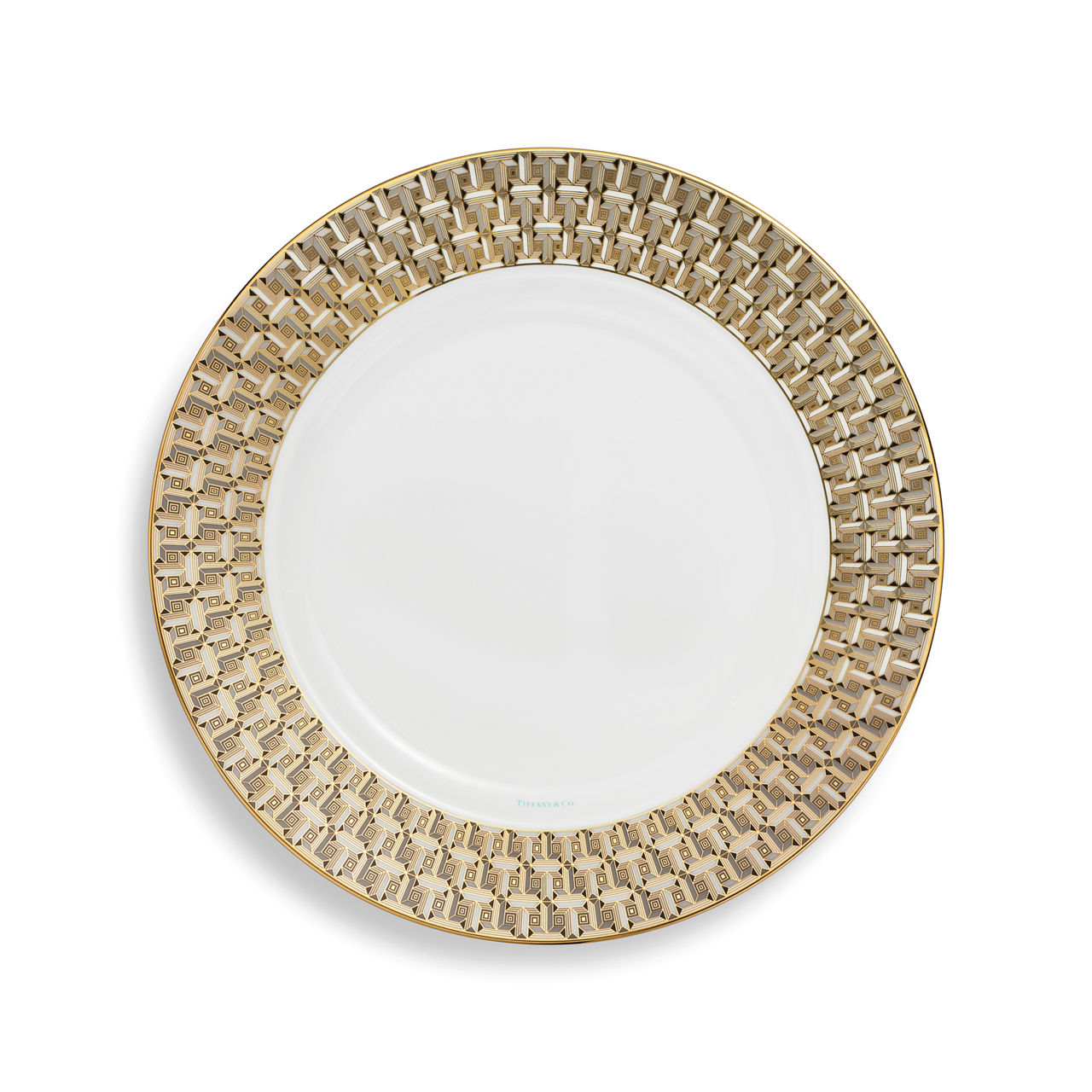 Dinner Plate with a Hand-painted Gold Rim