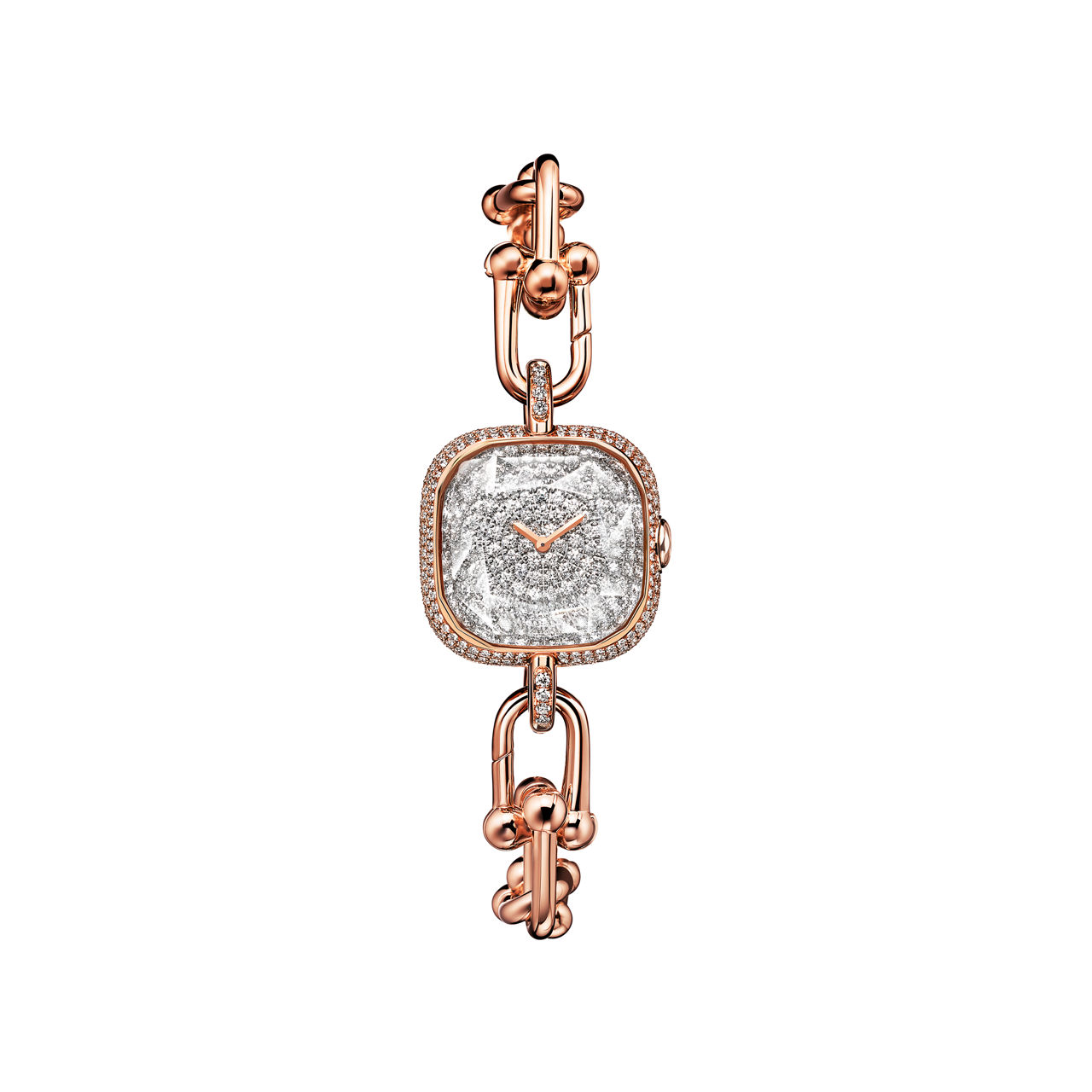 Watch in Rose Gold with a Pav&eacute; Diamond Dial