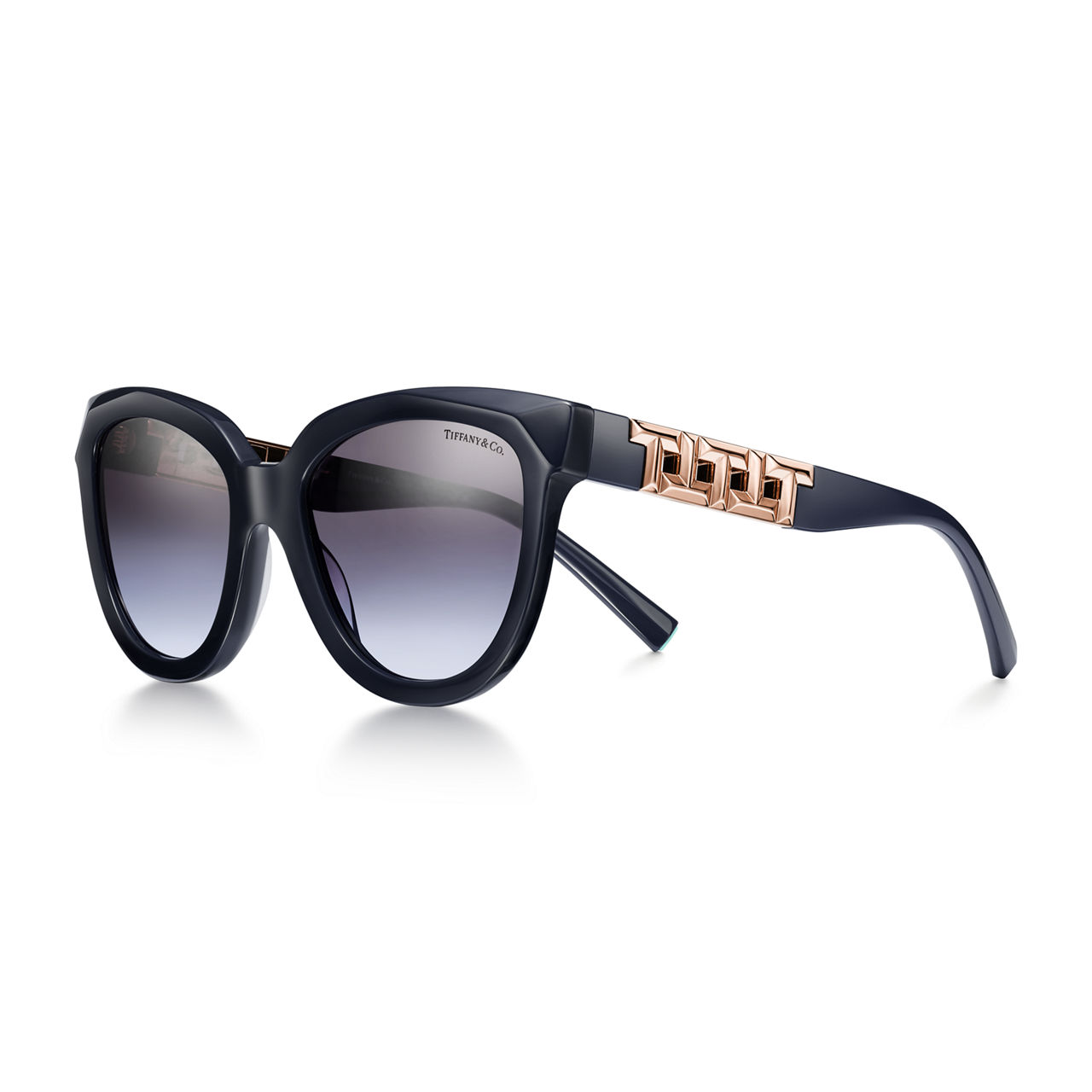 True Sunglasses in Dark Blue Acetate with Violet Grey Gradient Lenses