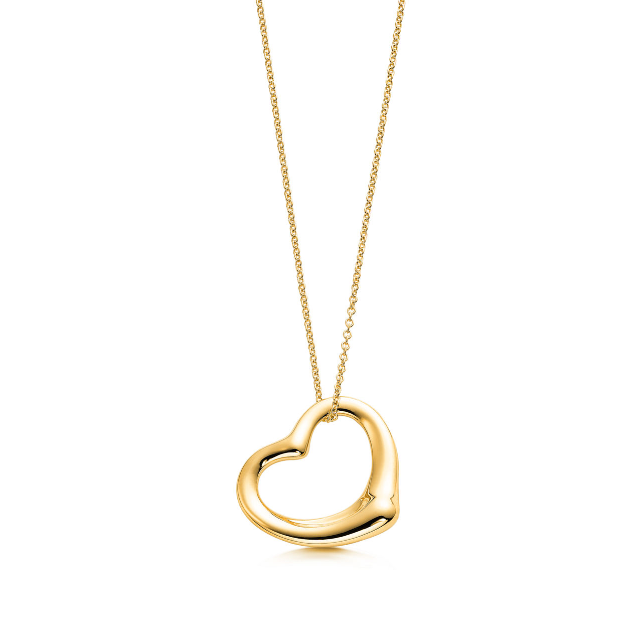 Open Heart Pendant in Yellow Gold