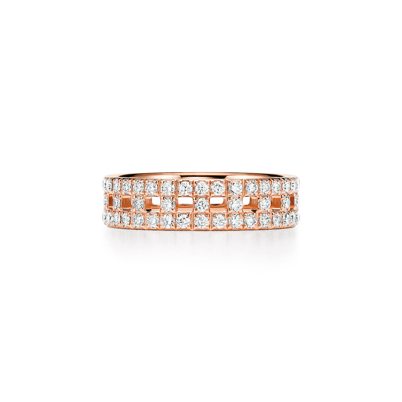 True Wide Ring in Rose Gold with Pav&eacute; Diamonds