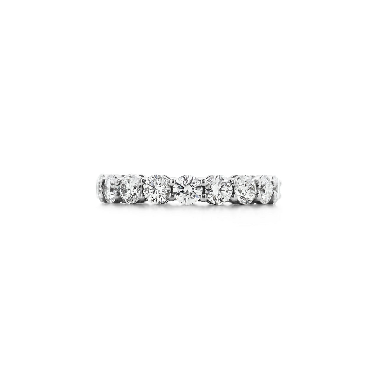 Band Ring in Platinum with a Full Circle of Diamonds, 3.7 mm