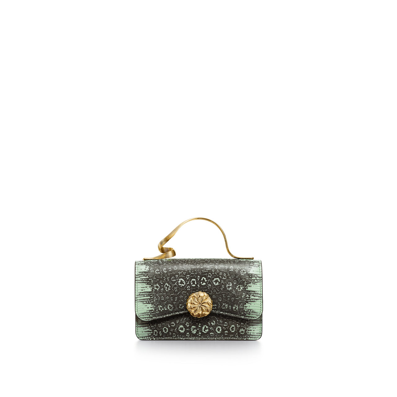 Mini Ribbons Top Handle Bag in Lizard Leather