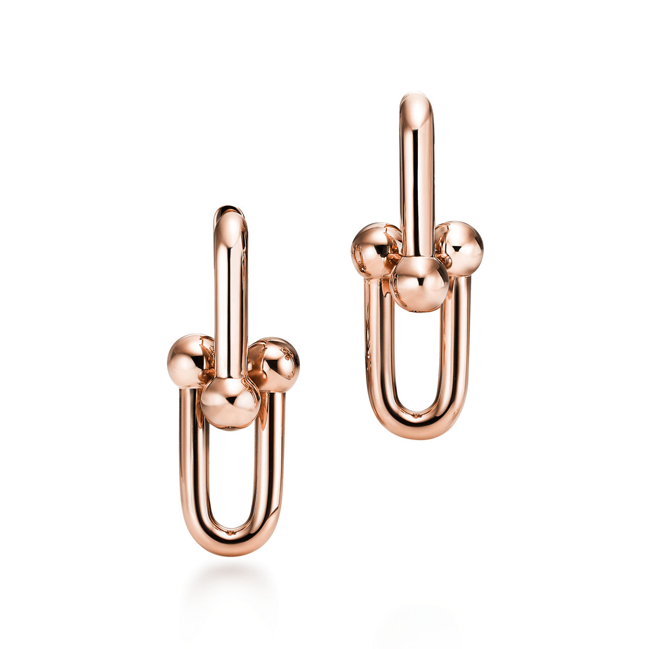 Large Link Earrings in Rose Gold
