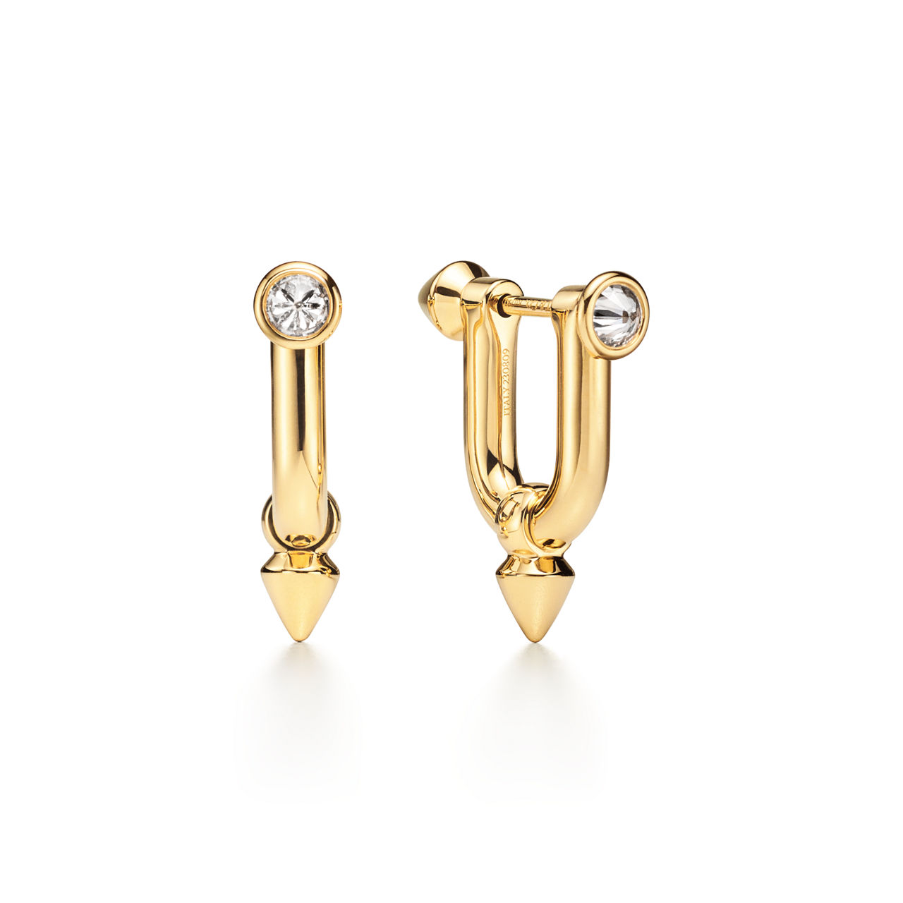 Titan Medium Earrings in Gold with Diamonds