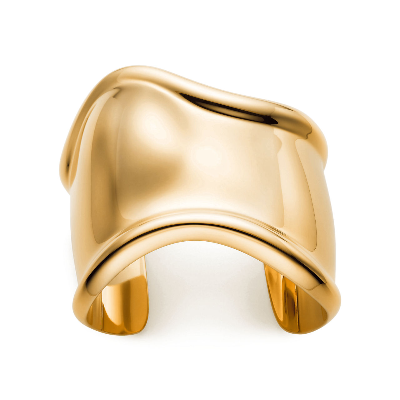 Medium Bone Cuff in Yellow Gold, 61 mm Wide
