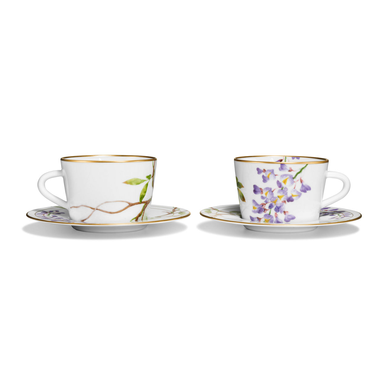 Teacup and Saucer Set of Two, in Porcelain