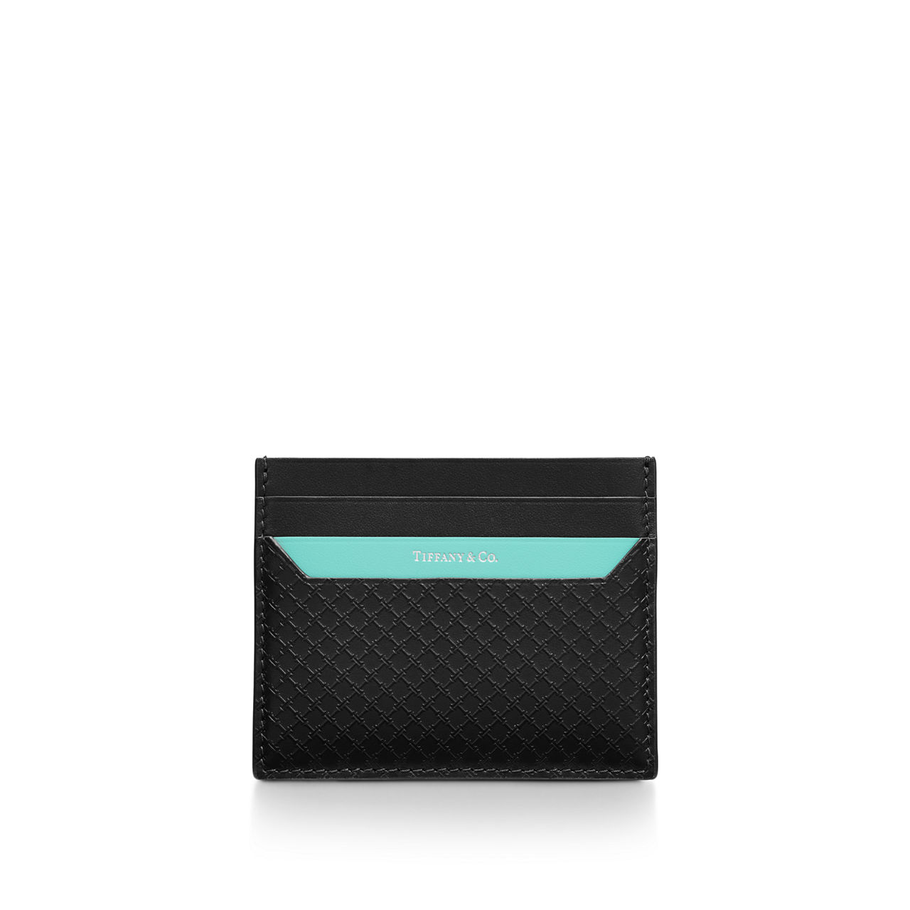Square Card Case in Black Leather
