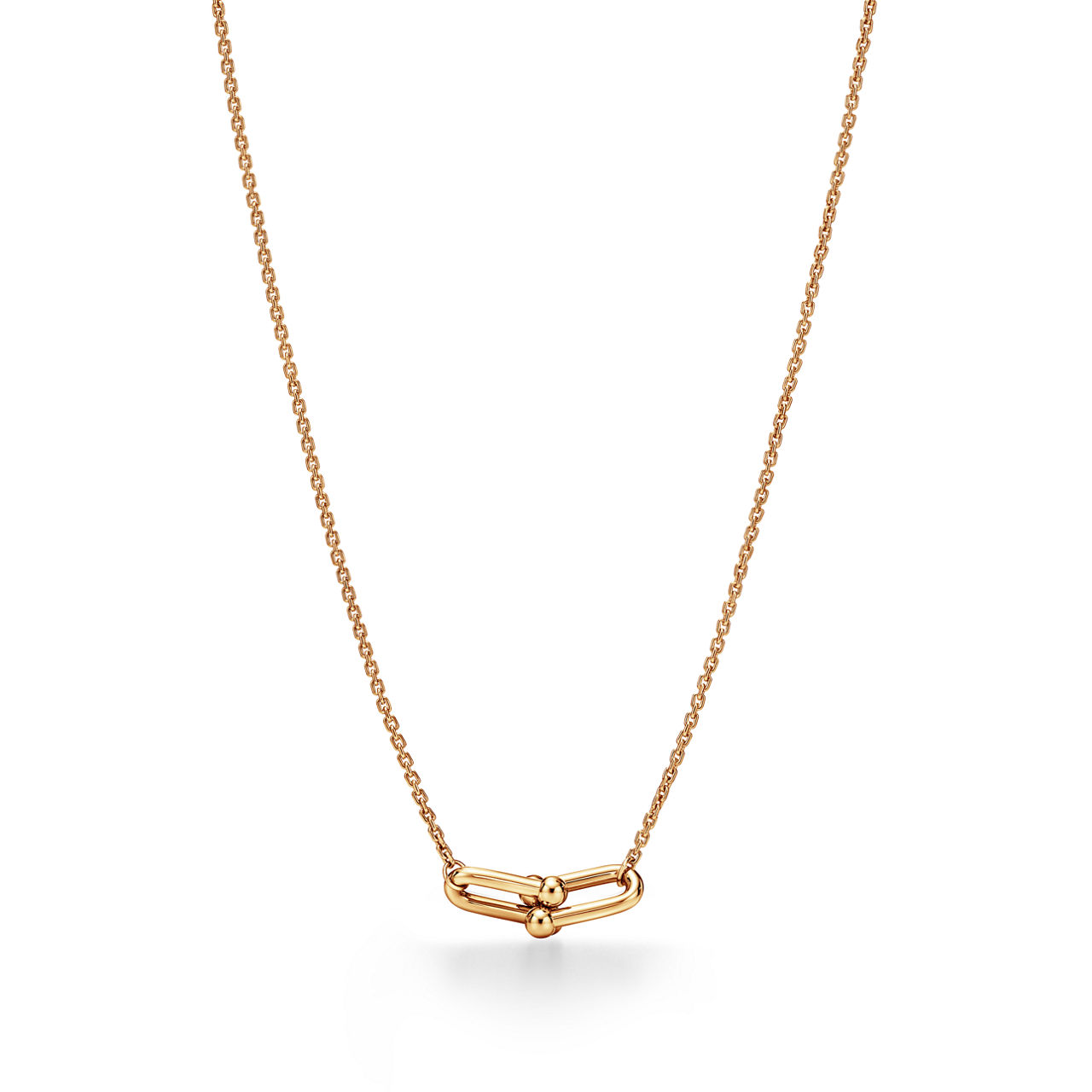 Small Double Link Pendant in Yellow Gold
