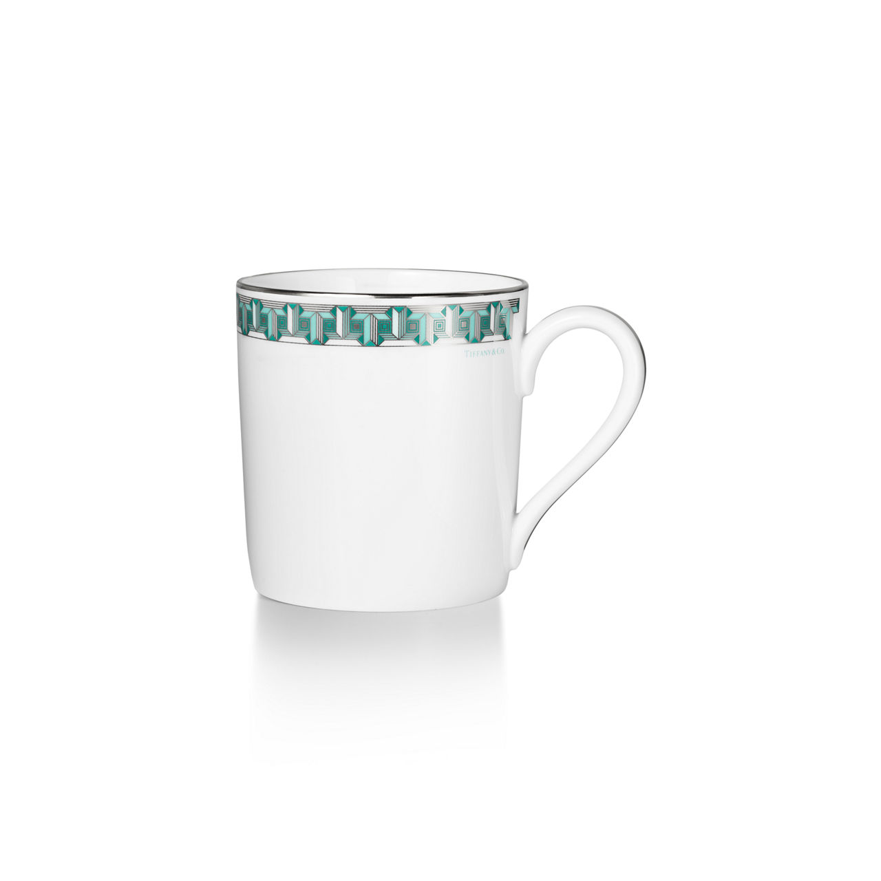 Mug Anjeya Blue with a Hand-painted Platinum Rim