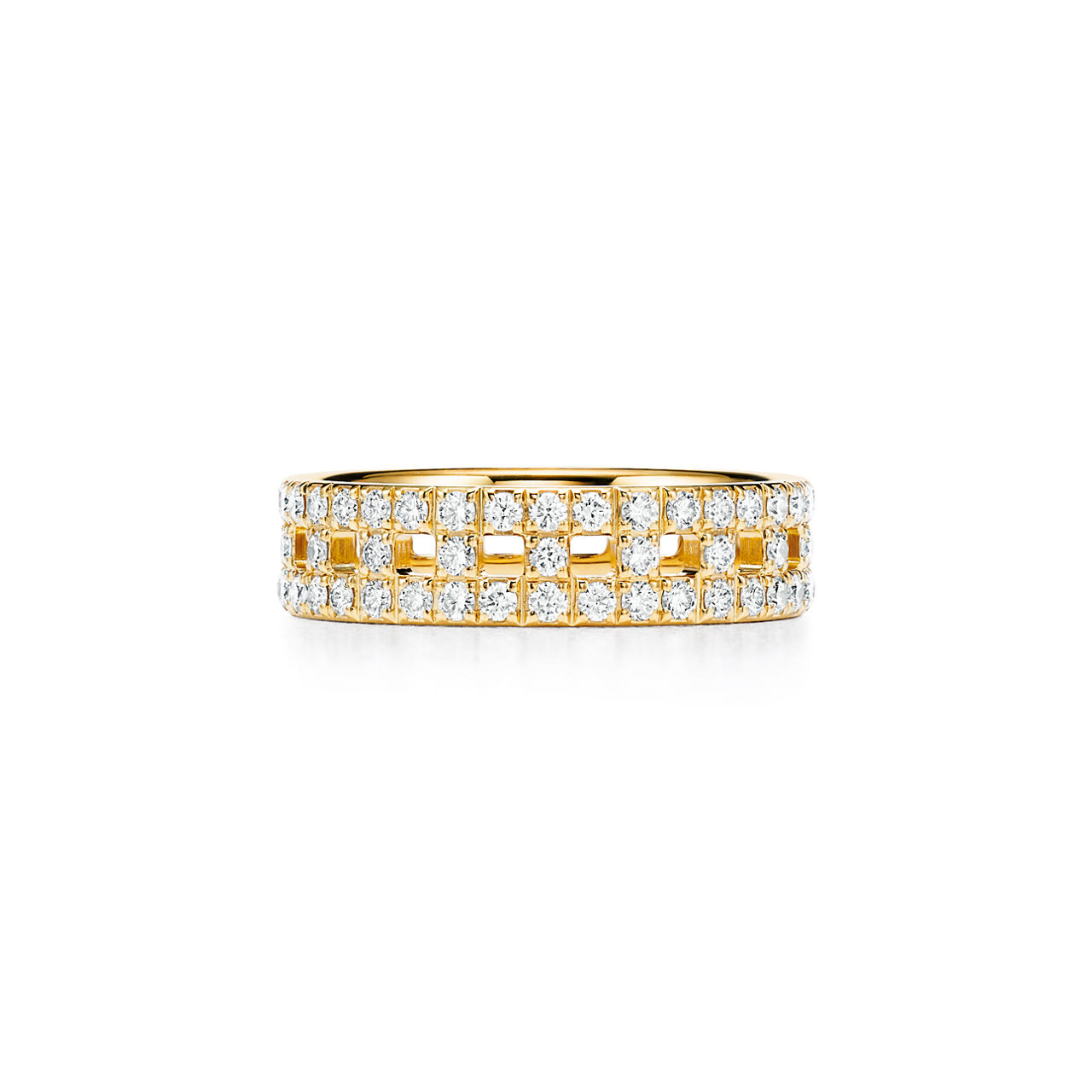 True Wide Ring in Gold with Pav&eacute; Diamonds