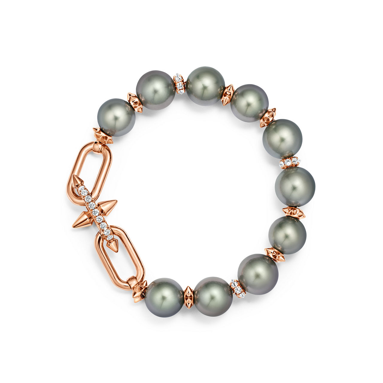 Tahitian Pearl Bracelet in Gold with Diamonds