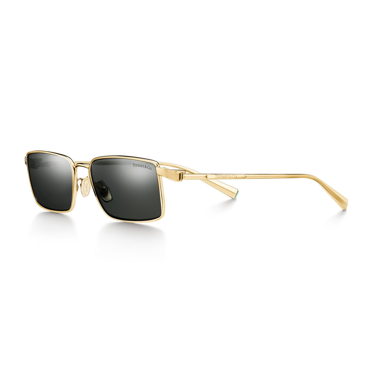 Sunglasses in Gold-plated Metal with Dark Grey Lenses
