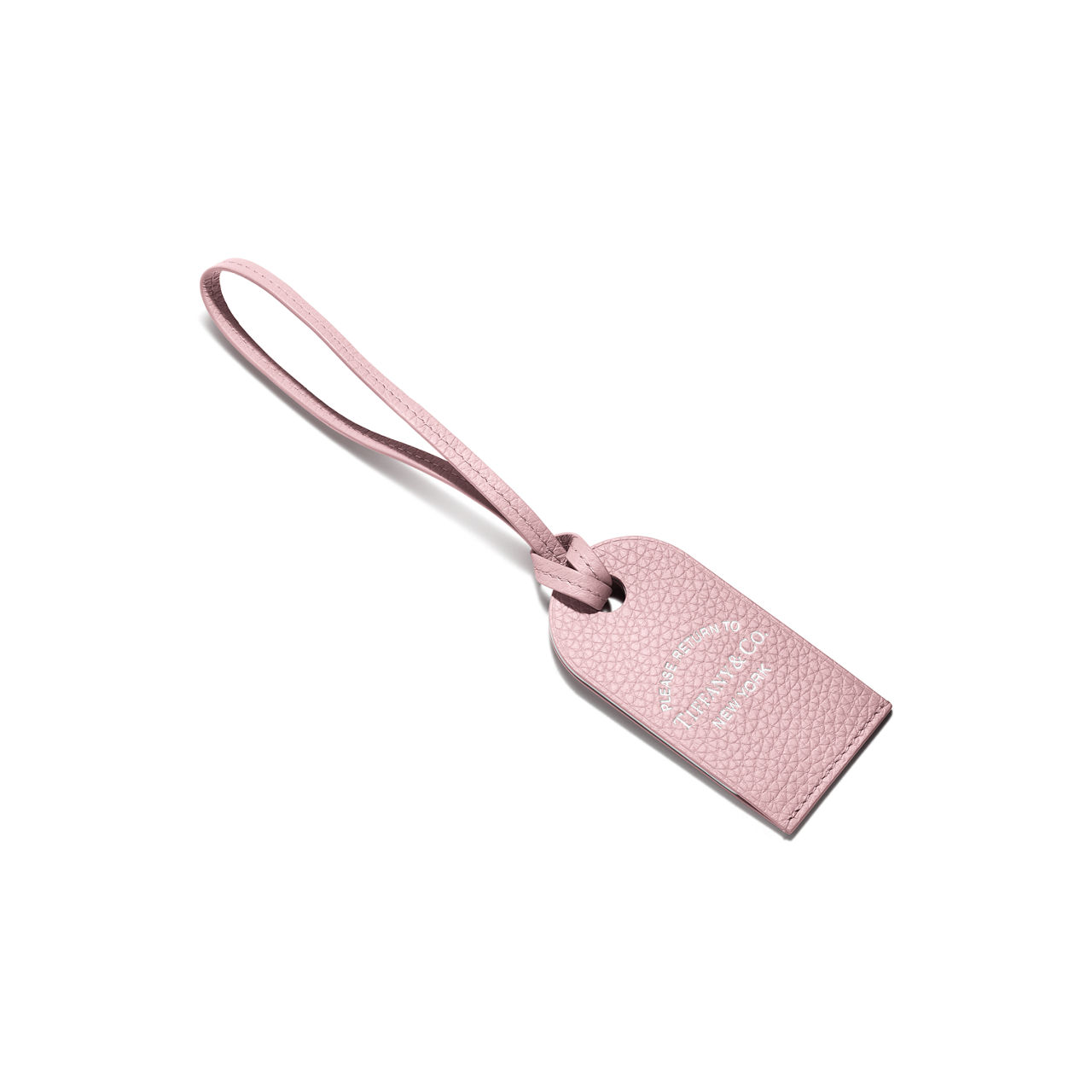 Luggage Tag in Crystal Pink Leather
