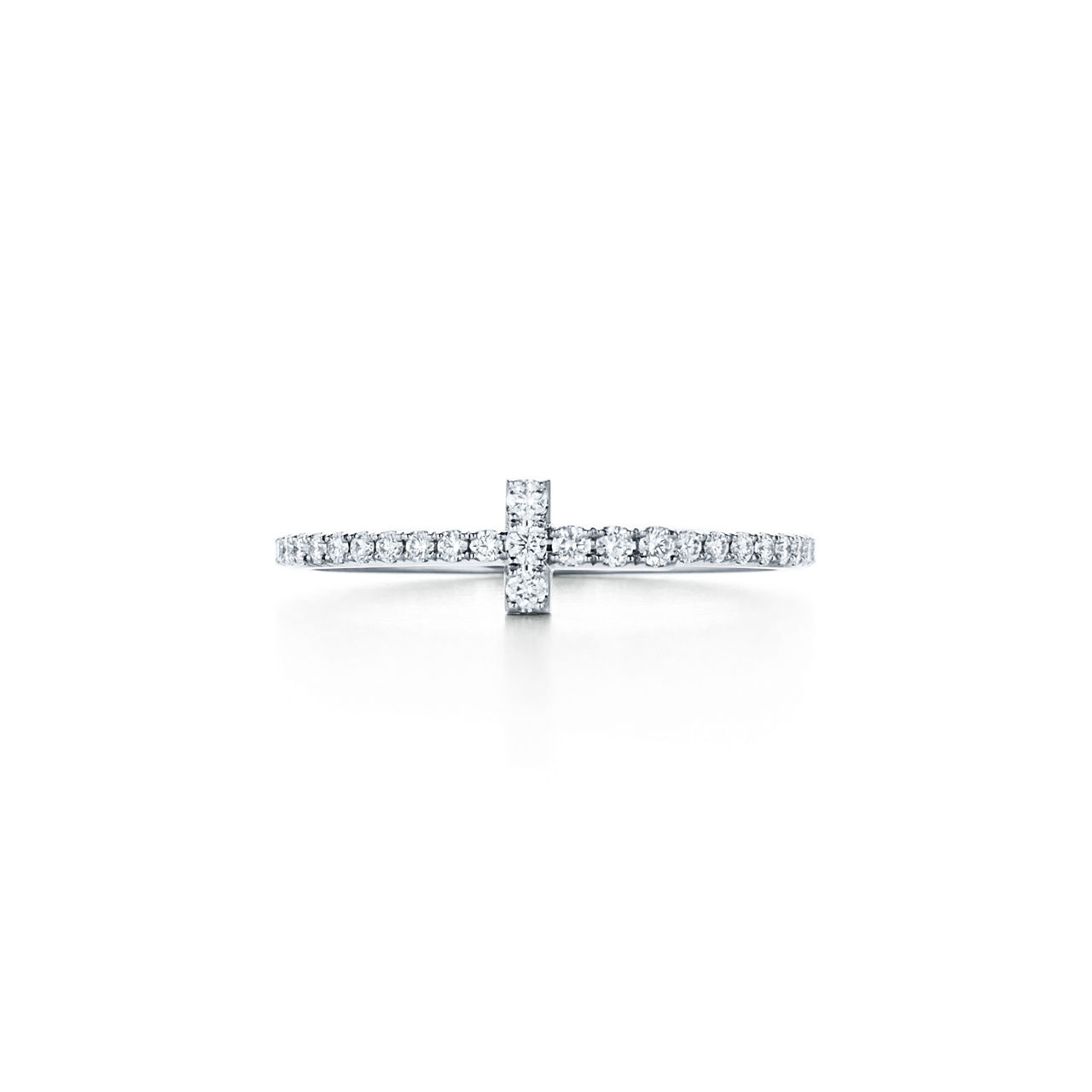 Diamond Wire Band Ring in White Gold