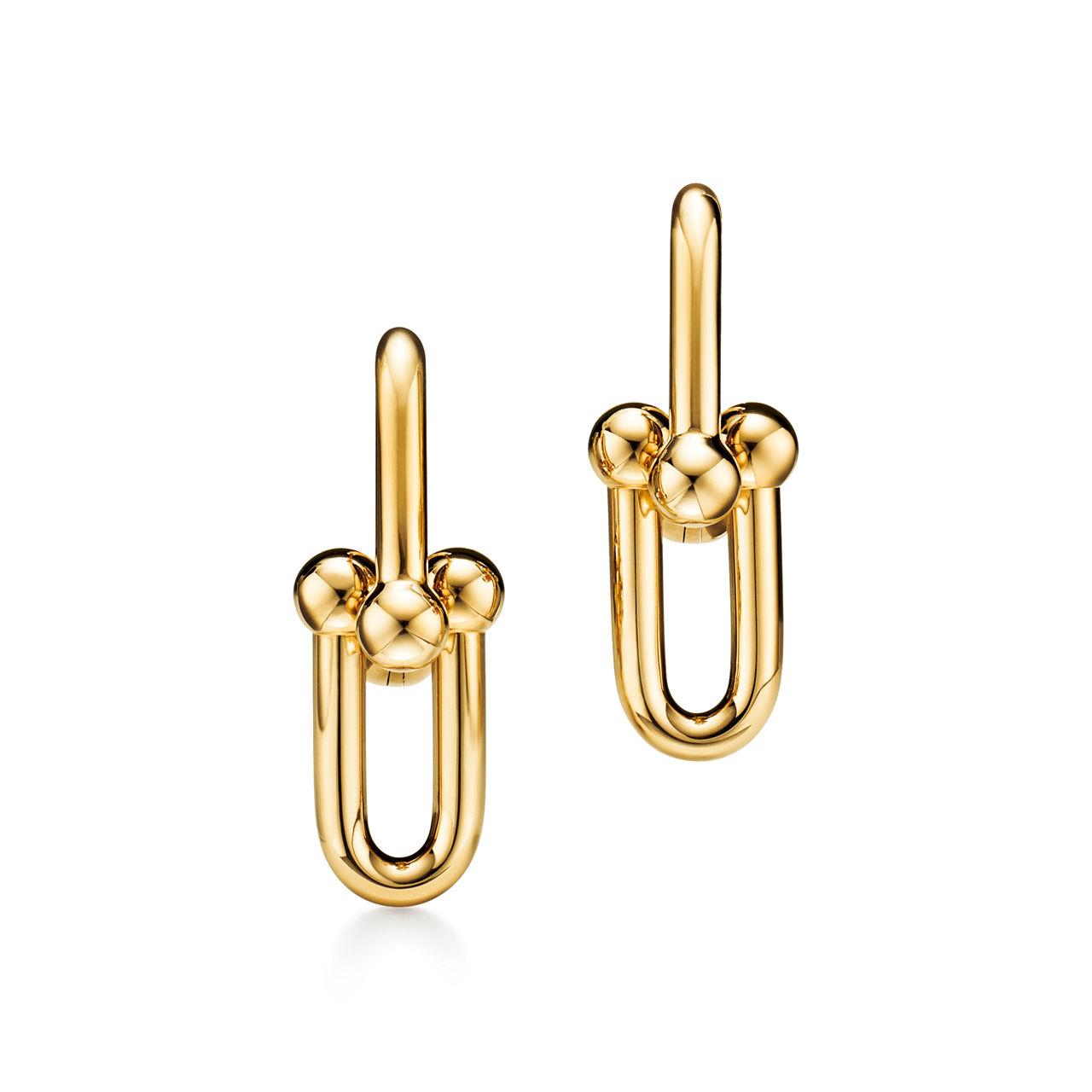 Medium Link Earrings in Yellow Gold