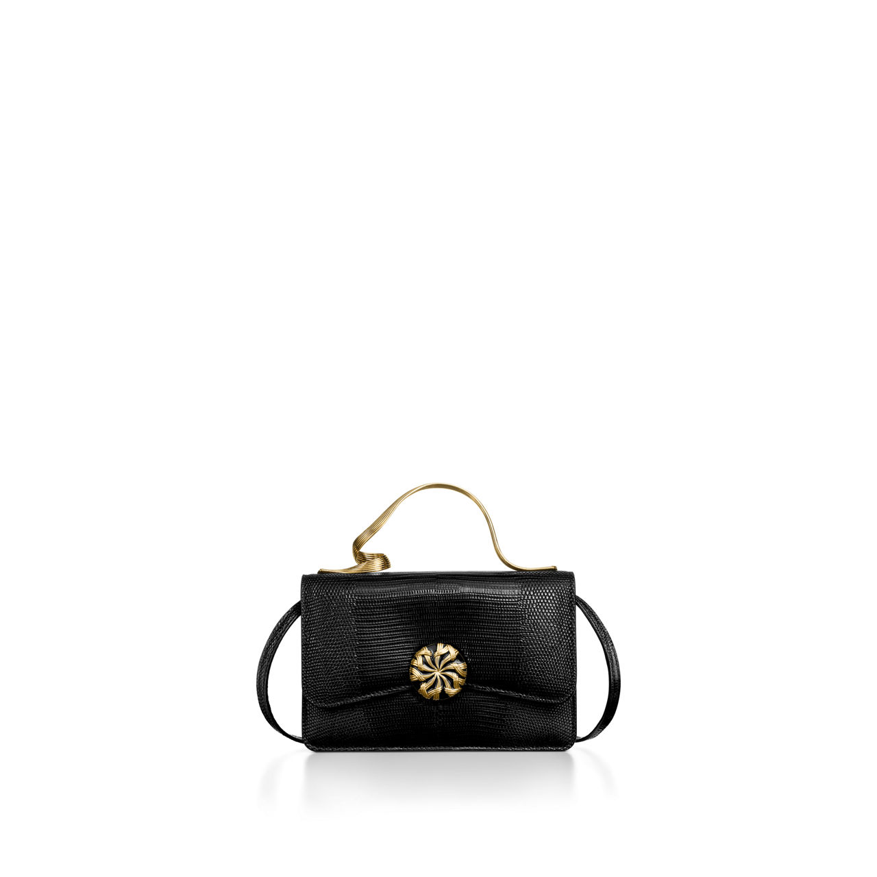 Mini Ribbons Top Handle Bag in Lizard Leather