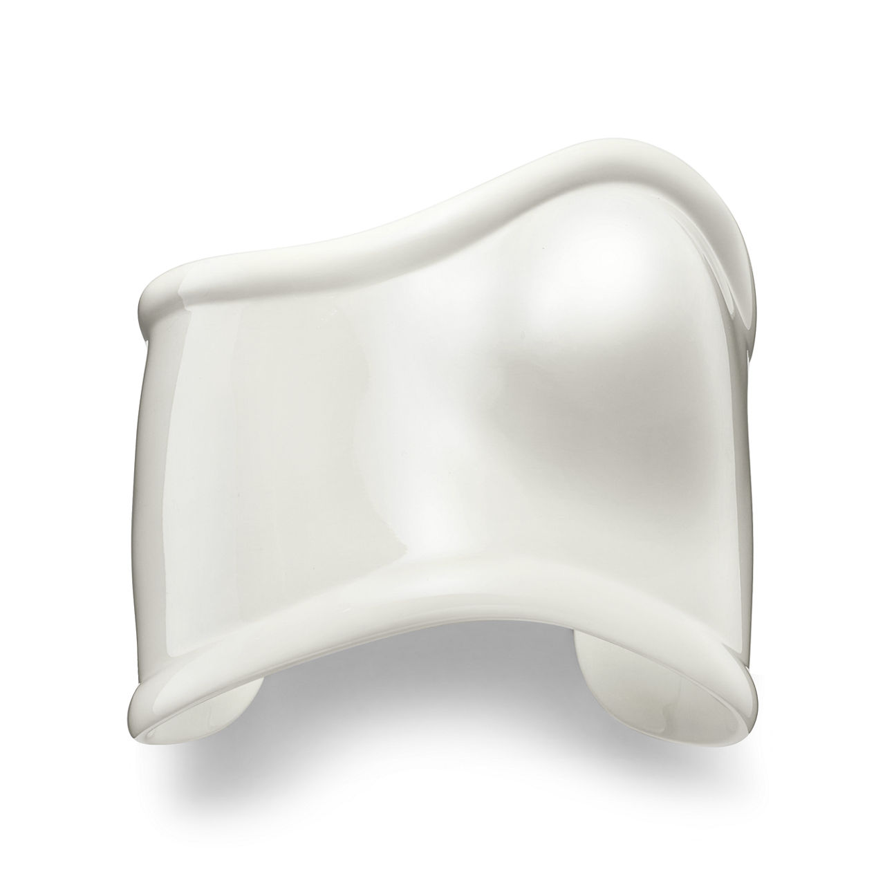 Medium Bone Cuff in White Finish Over Copper