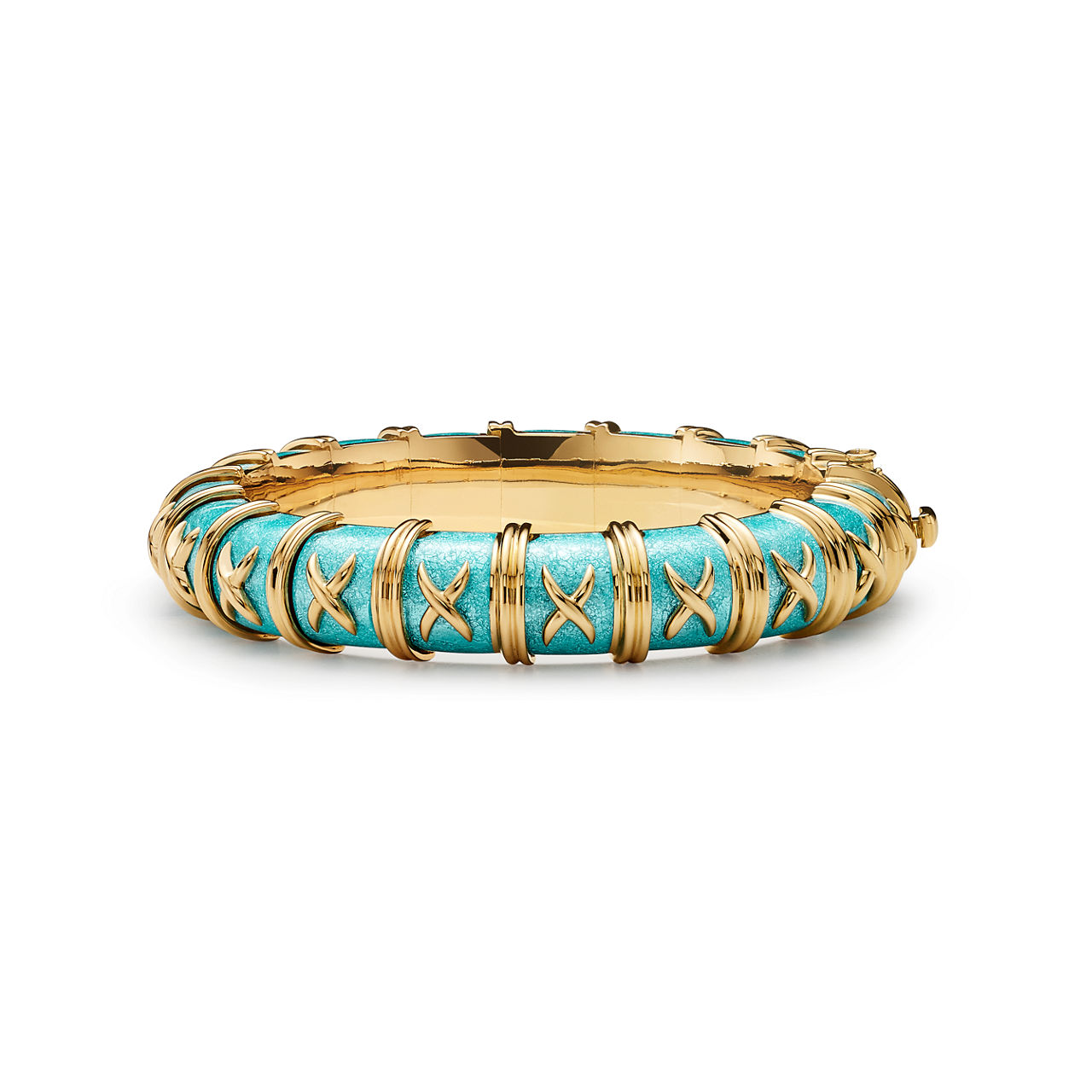 Bracelet in Yellow Gold with Azure Blue Enamel