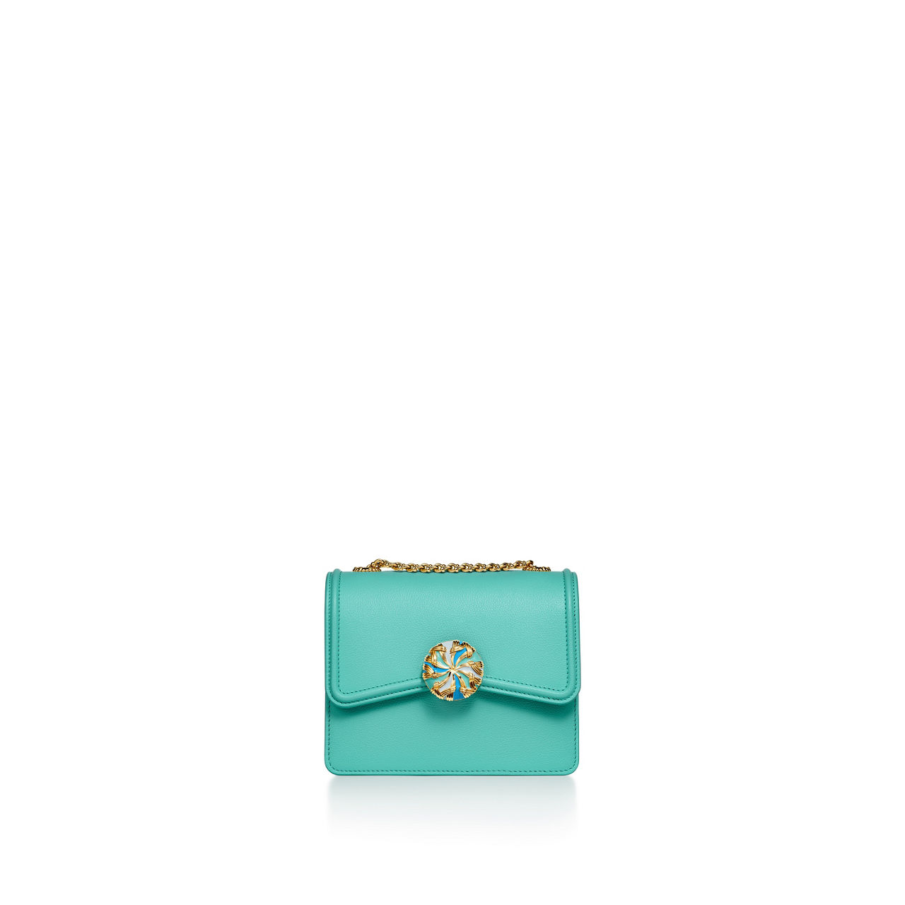 Small Ribbons Shoulder Bag in Anjeya Blue&reg; Leather