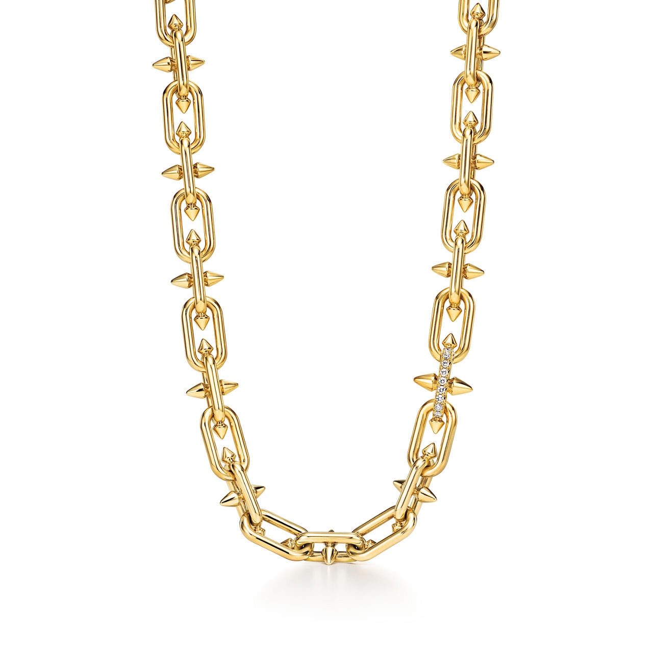 Clasp Necklace in Gold with Diamonds