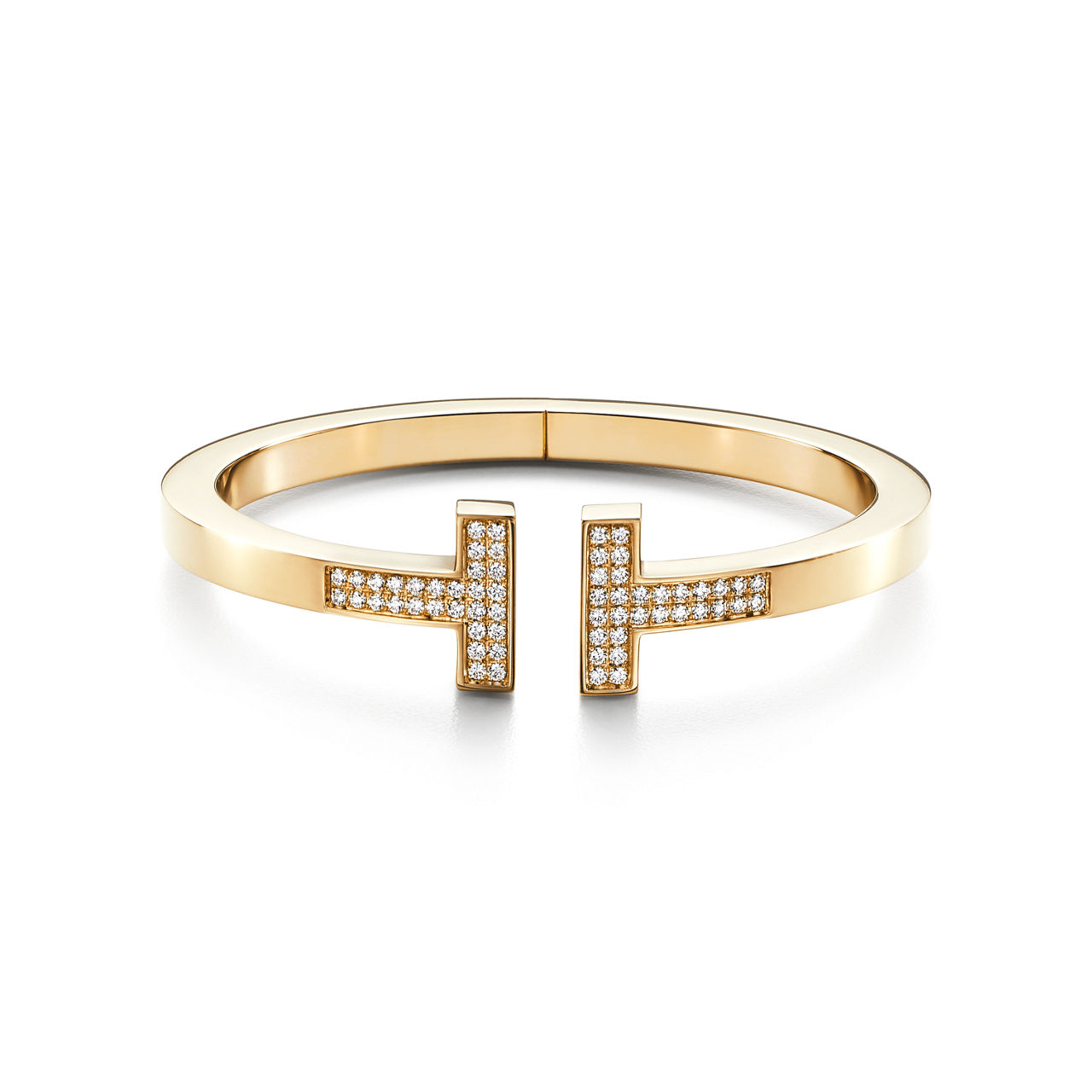 Pav&eacute; Diamond Square Bracelet in Yellow Gold