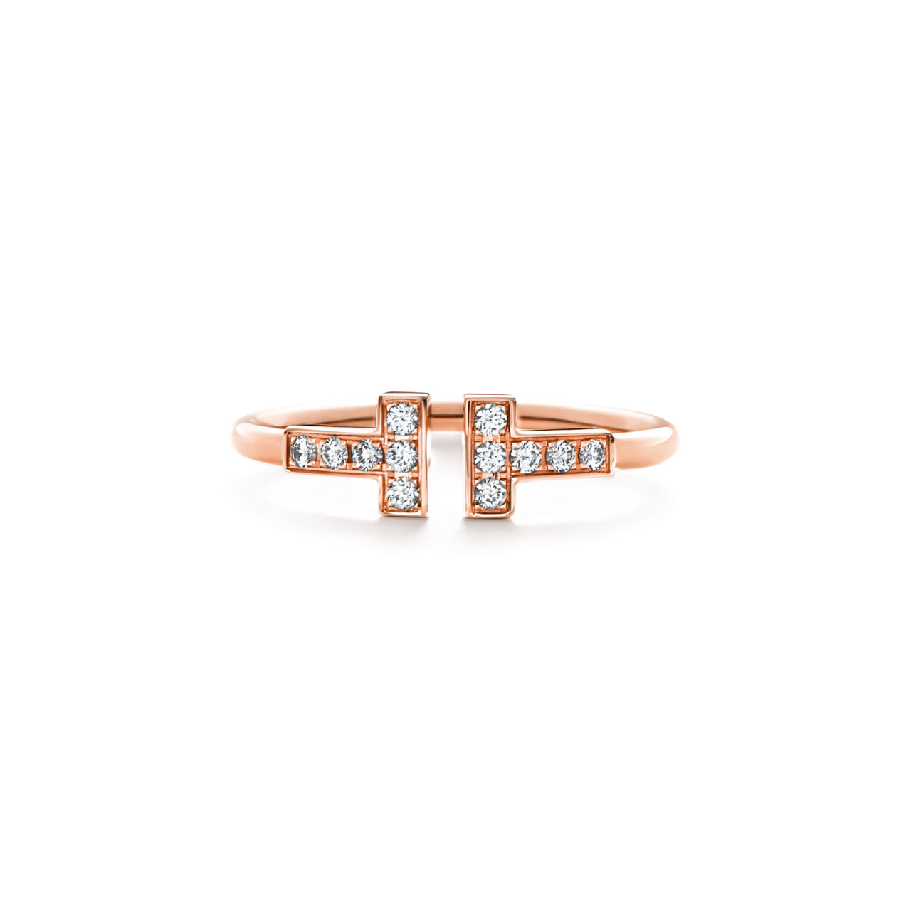 Diamond Wire Ring in Rose Gold