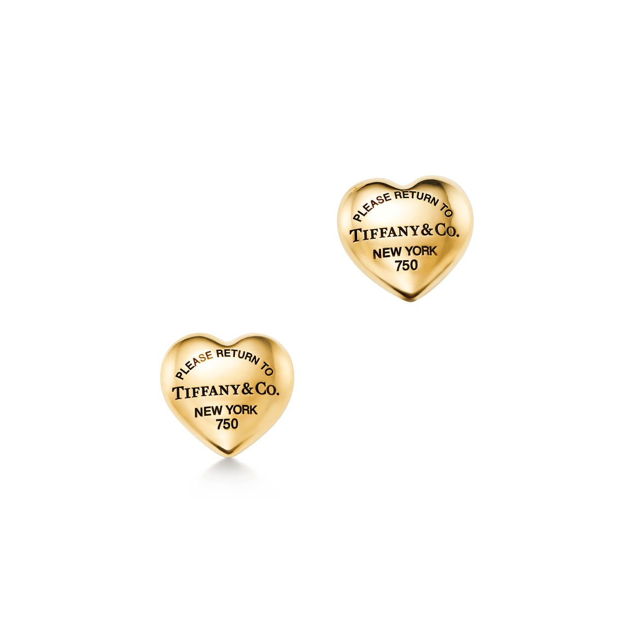 Full Heart Earrings in Yellow Gold