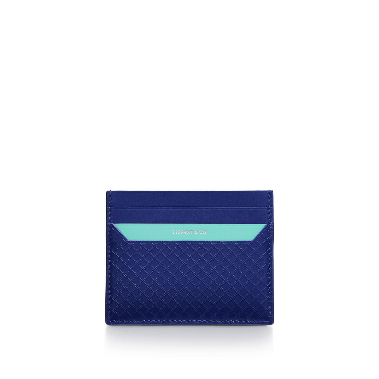 Square Card Case in Vivid Tanzanite Blue Leather