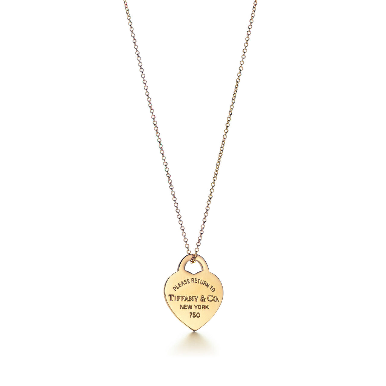 Heart Tag Pendant in Yellow Gold