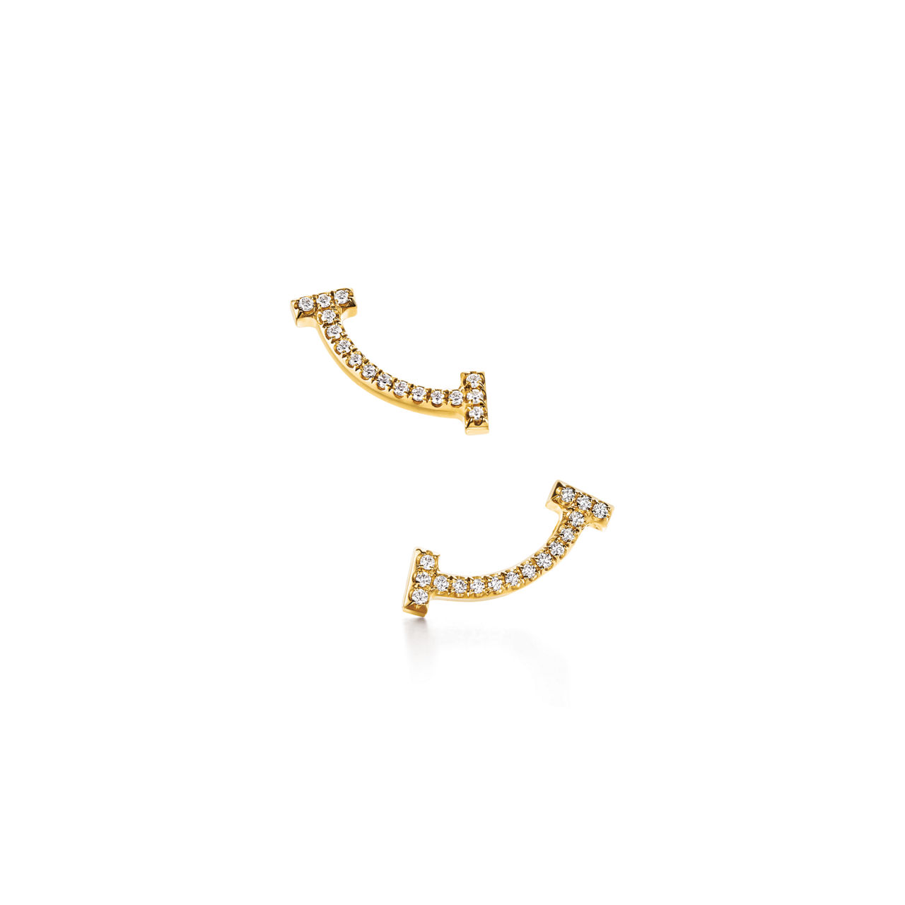 Smile Mini Earrings in Yellow Gold with Diamonds