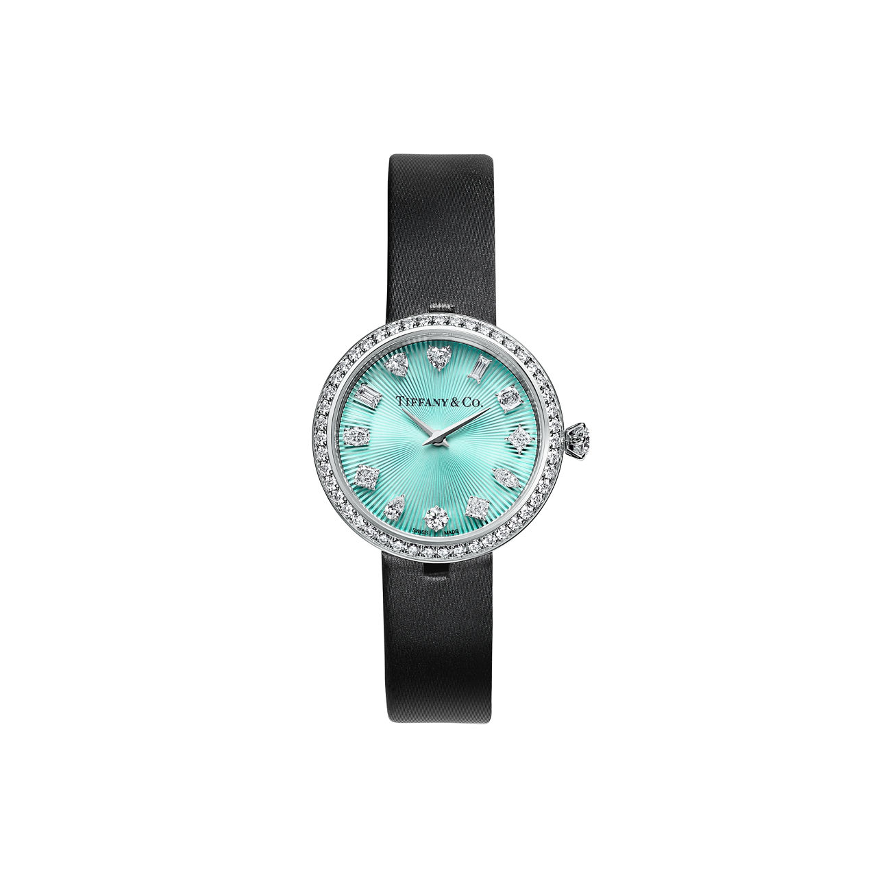 28 mm Round Watch in White Gold with Diamonds